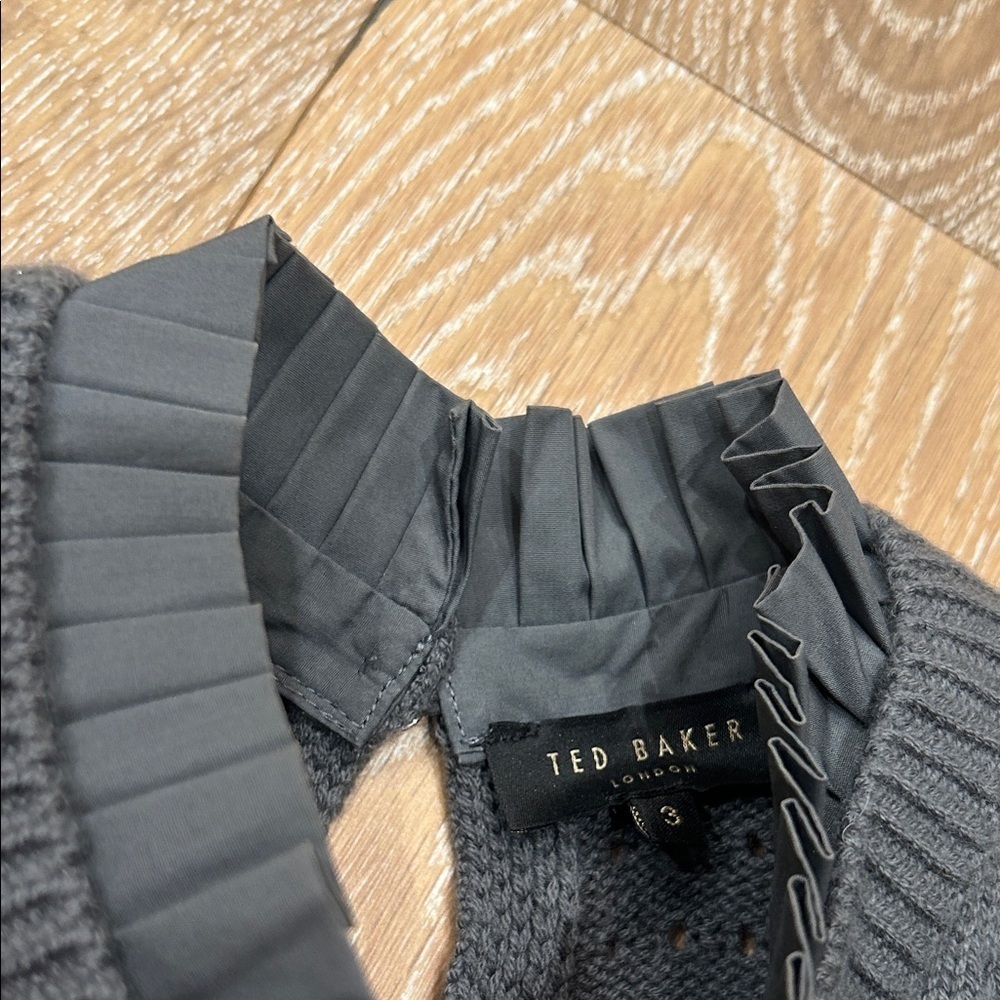 Ted Baker Denita Ruffle Yolk Sweater Charcoal - Picture 8 of 12